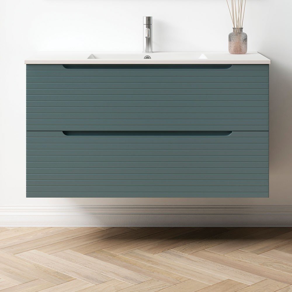 Mueble + Lavabo BORNEO 60 Azul Oceano 2 Cajones