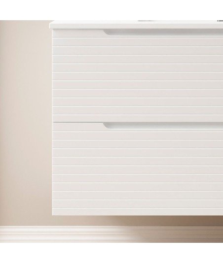 Mueble + Lavabo BORNEO 60 Blanco Mate 2 Cajones