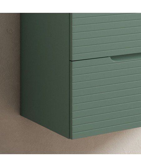 Mueble + Lavabo BORNEO 60 Verde Lago 2 Cajones