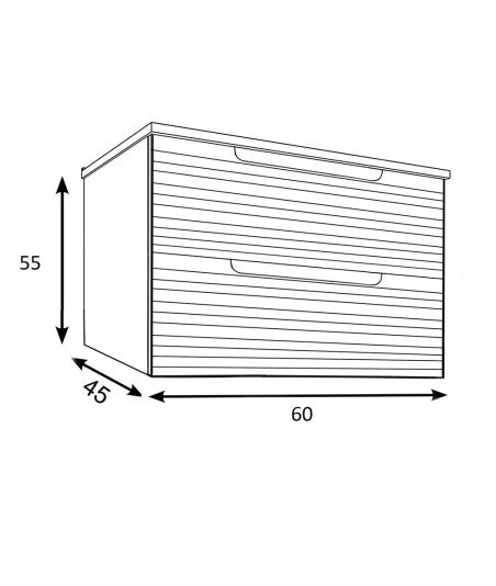 Mueble + Lavabo BORNEO 60 Verde Lago 2 Cajones