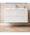 Mueble + Lavabo BORNEO 80 Blanco Mate 2 Cajones