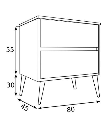 Mueble + Lavabo NORDIC 80 roble blanco mate