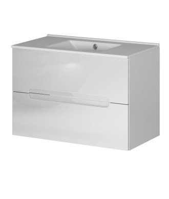 Mueble + Lavabo VISION 100 Blanco Mate 2 Cajones