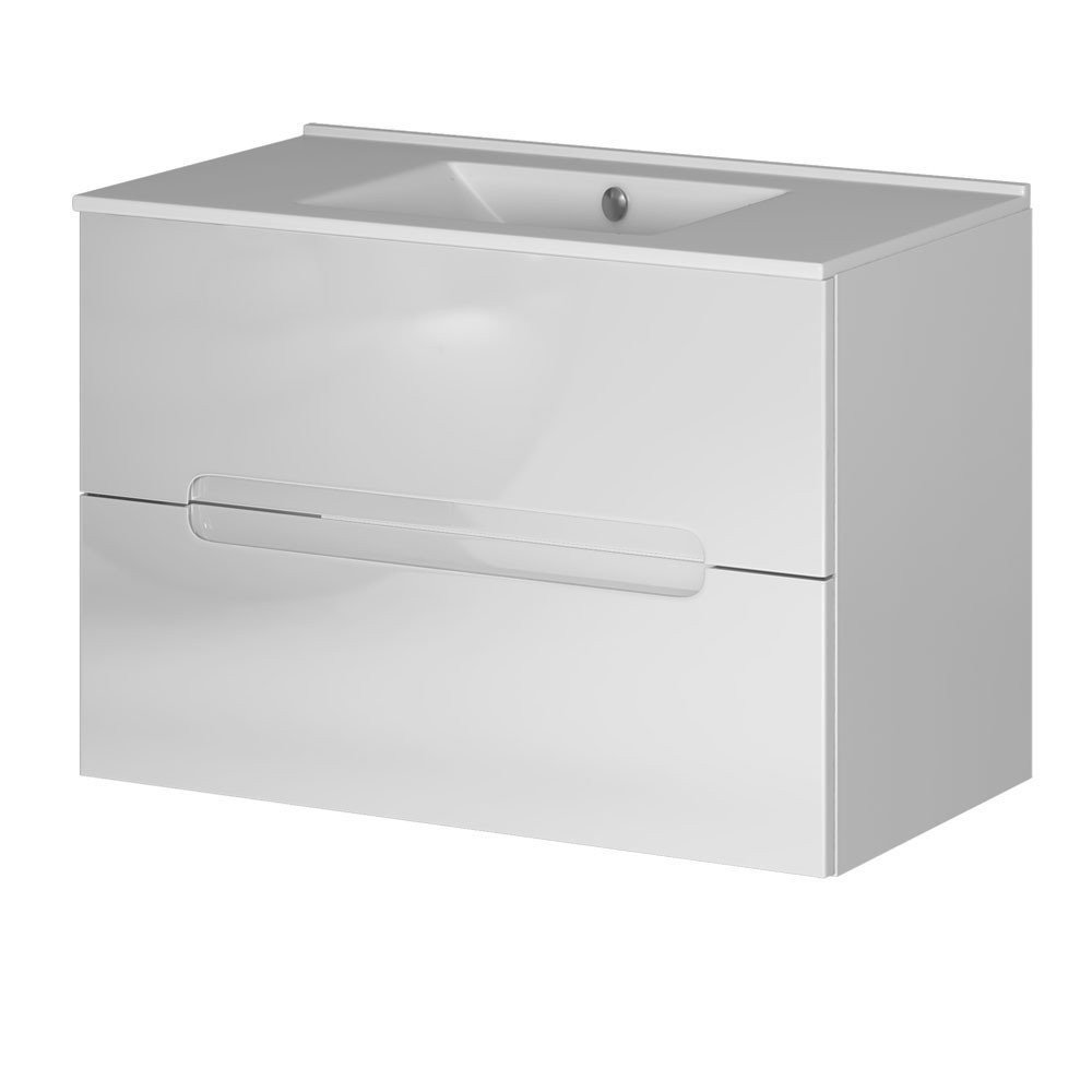 Mueble + Lavabo VISION 100 Blanco Mate 2 Cajones