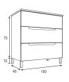 Mueble + Lavabo VISION 100 Blanco Mate 3 Cajones