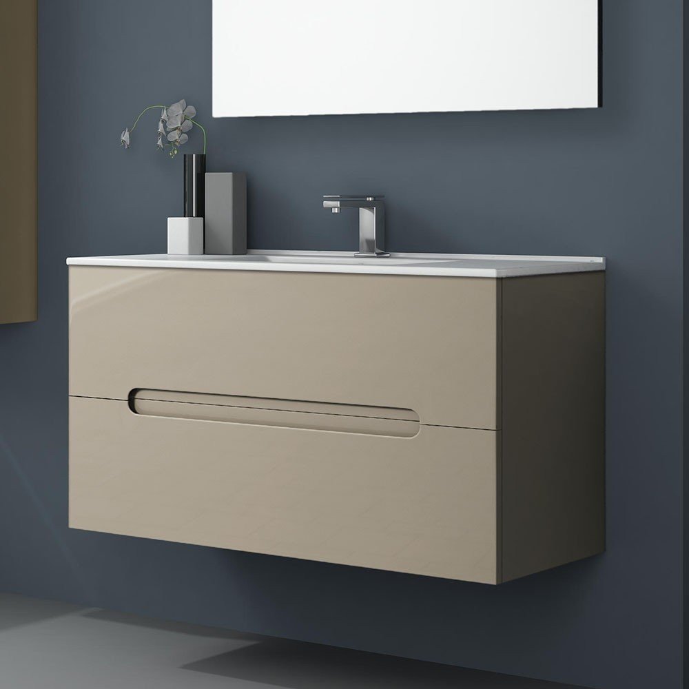 Mueble + Lavabo VISION 100 Moka 2 Cajones