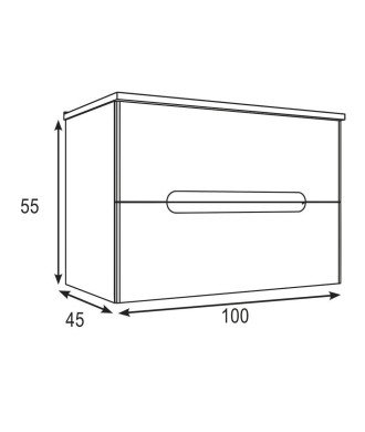 Mueble + Lavabo VISION 100 Moka 2 Cajones