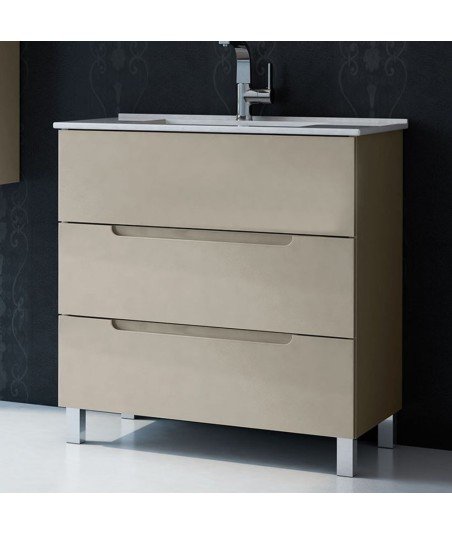Mueble + Lavabo VISION 100 Moka 3 Cajones