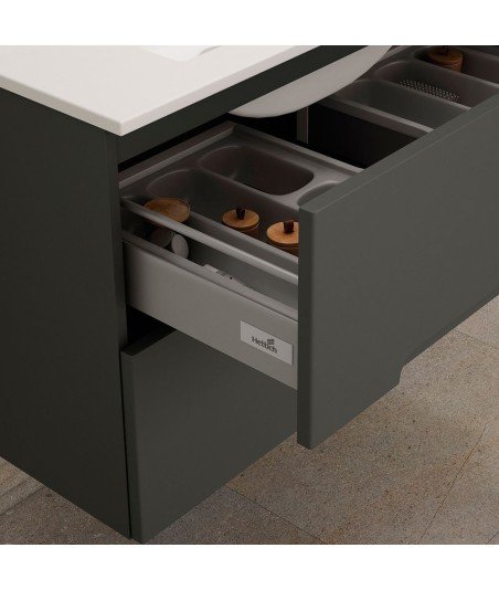 Mueble + Lavabo VISION 120 Grafito 2 Cajones