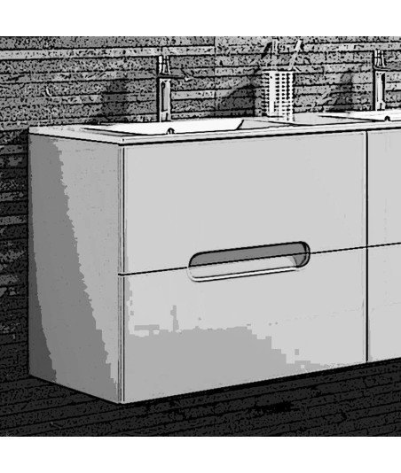 Mueble + Lavabo VISION 120 Grafito 2 Cajones