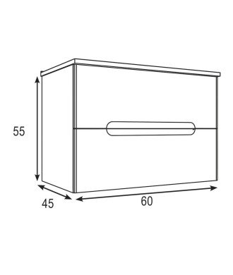 Mueble + Lavabo VISION 60 Moka 2 Cajones