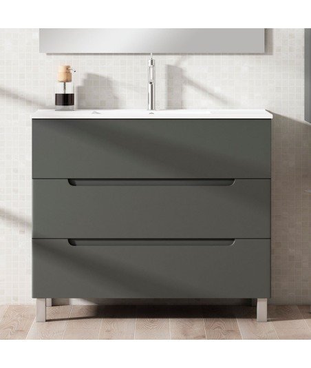 Mueble + Lavabo VISION 80 Grafito 3 Cajones