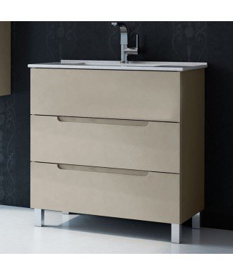 Mueble + Lavabo VISION 80 Moka 3 Cajones
