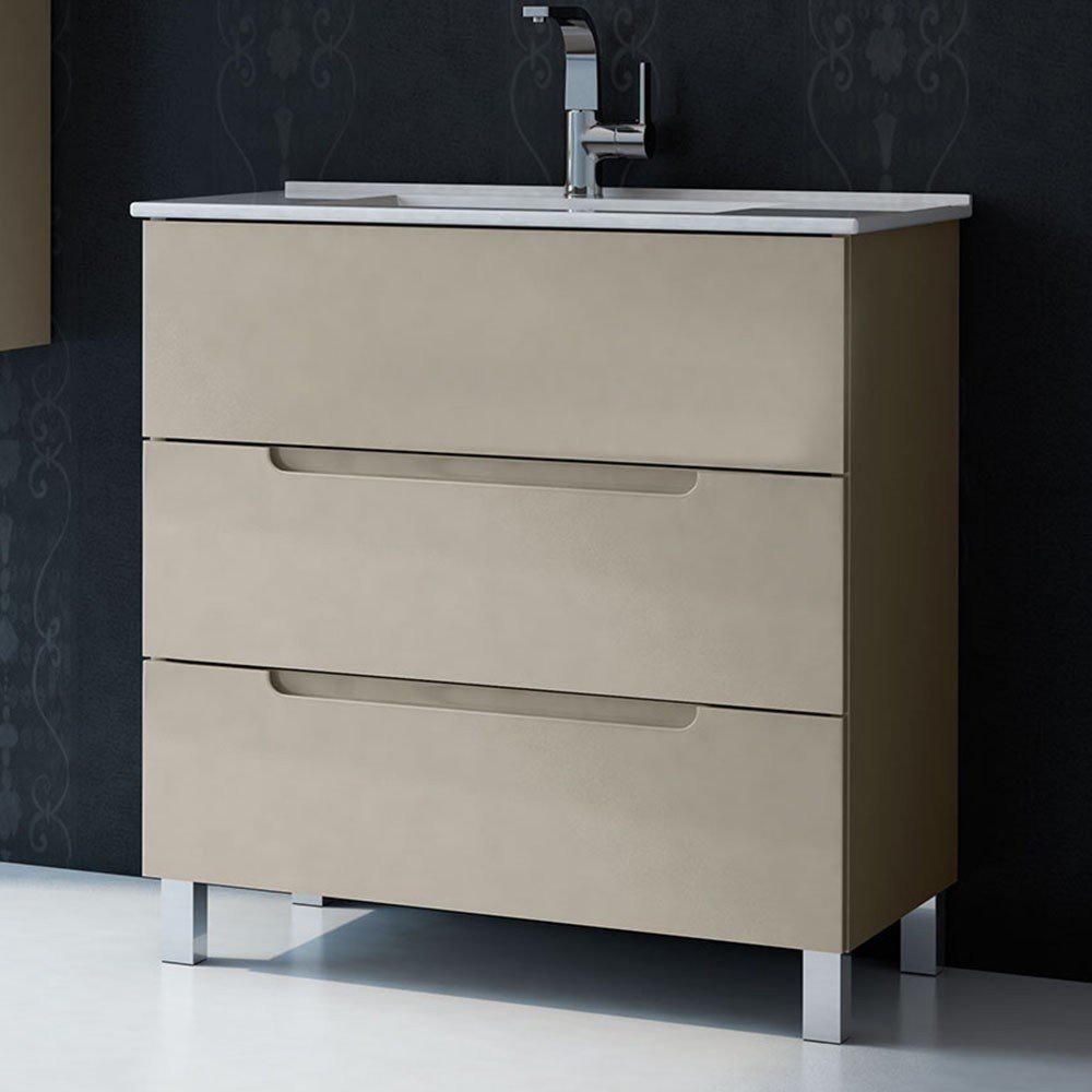 Mueble + Lavabo VISION 80 Moka 3 Cajones