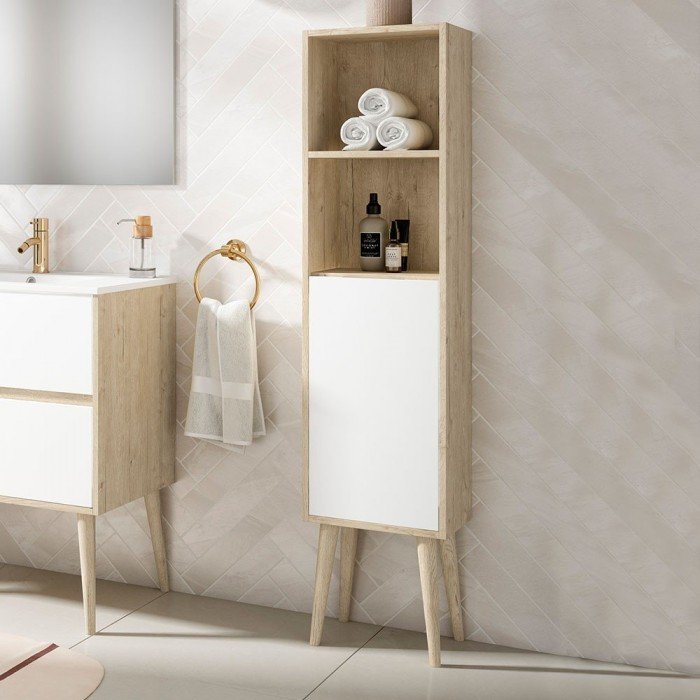 Mueble auxiliar NORDIC roble blanco mate