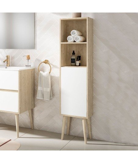 Mueble auxiliar NORDIC roble blanco mate
