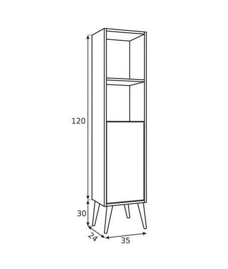 Mueble auxiliar NORDIC roble blanco mate