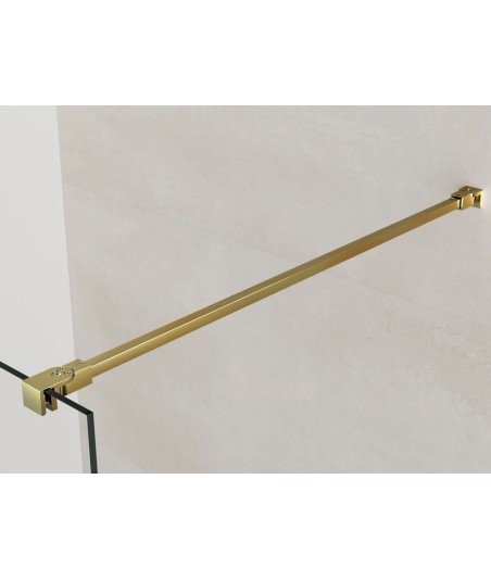 Mampara de bañera de una hoja fija de 8 mm ➤ Perfil en oro cepillado