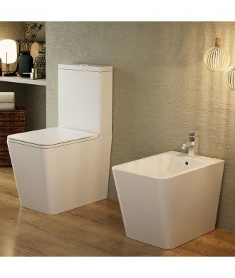 Pack Inodoro + bidé compacto blanco Rimless Pisa