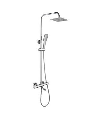 Columna termostática de ducha cuadrada con caño