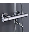 Columna termostática de ducha cuadrada con caño