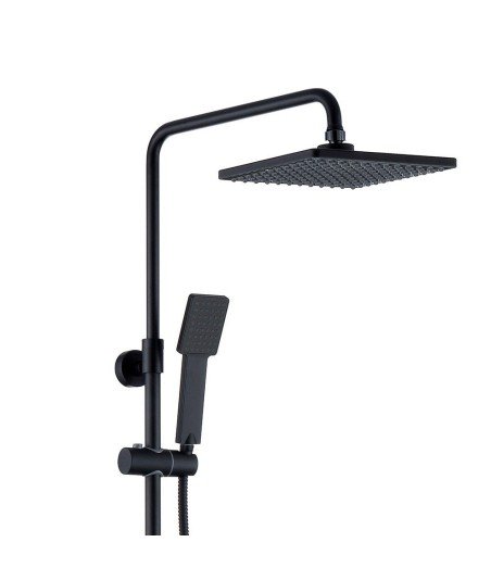 Columna termostática cuadrada negra extralarga