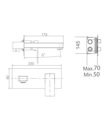 Grifo blanco empotrado de lavabo Suiza IMEX