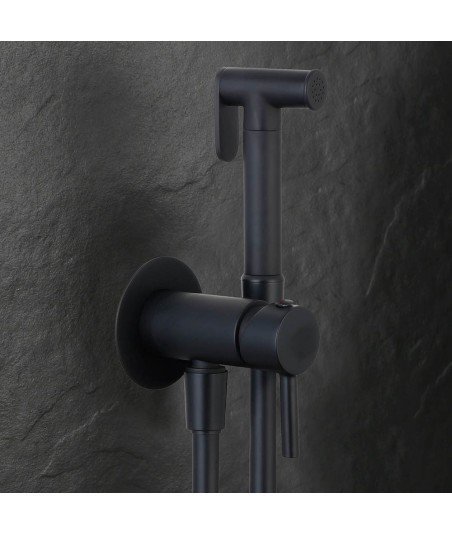 Grifo empotrado de WC negro agua fría y caliente