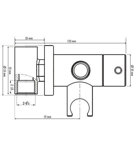 Grifo empotrado de WC negro agua fría y caliente