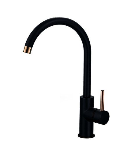 Grifo de cocina negro y oro rosa ZEN