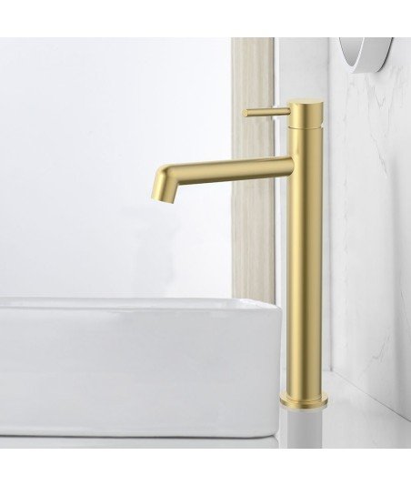 Grifo de caño alto oro cepilladlo OSLO
