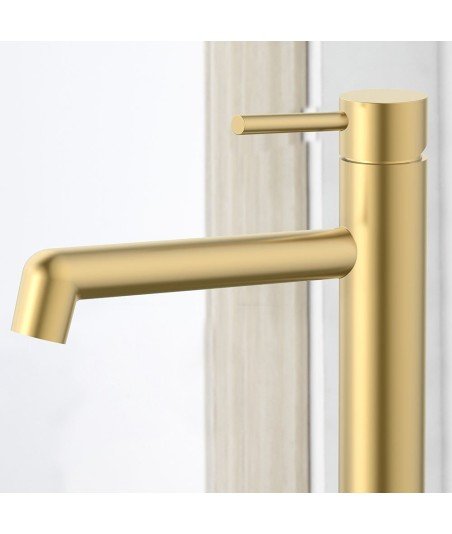 Grifo de caño alto oro cepilladlo OSLO