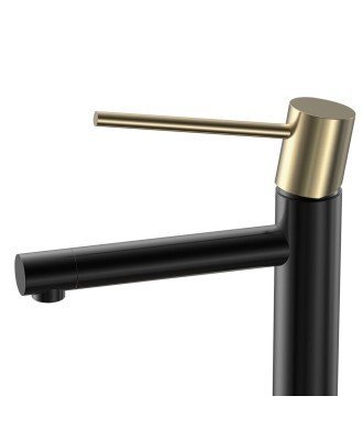Grifo de lavabo negro y oro ZUÑIGA