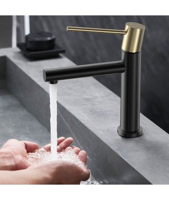 Grifo de lavabo negro y oro ZUÑIGA