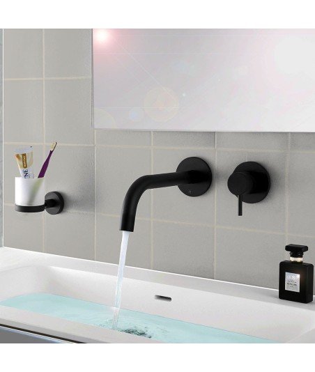 Grifo empotrado de lavabo negro ZUÑIGA