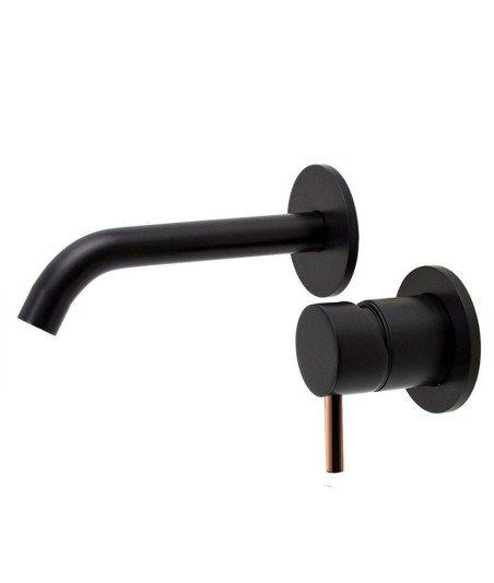 Grifo empotrado lavabo negro y oro rosa ZUÑIGA