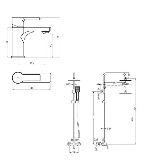 Pack columna monomando PINEDA