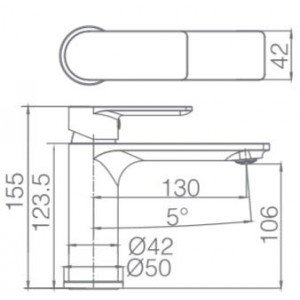 Grifo monomando de lavabo Saona IMEX