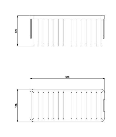 Cesta portagel de ducha rectangular AZORIN blanco