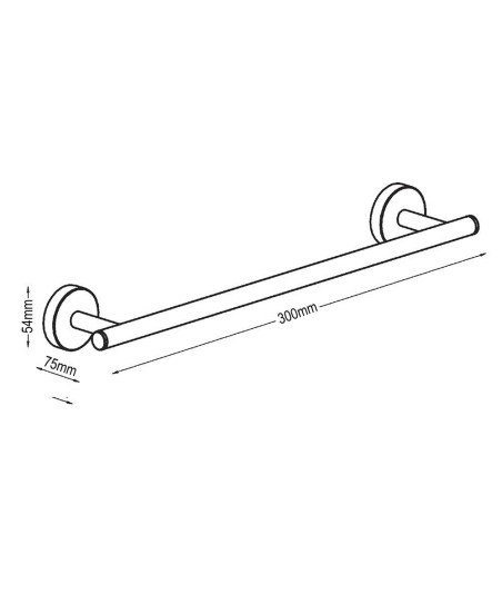 Toallero de barra MEDINA 30 cm acero inoxidable
