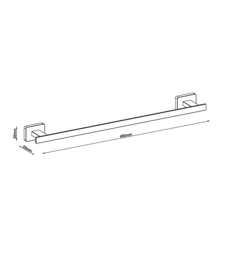 Toallero de barra SERRANO 45 cm acero inoxidable