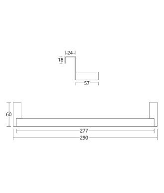 Toallero de mueble lateral sin taladros 29 cm
