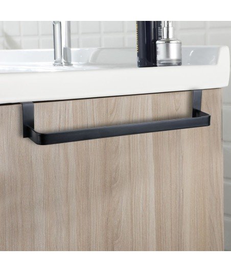 Toallero de mueble lateral sin taladros 36 cm negro
