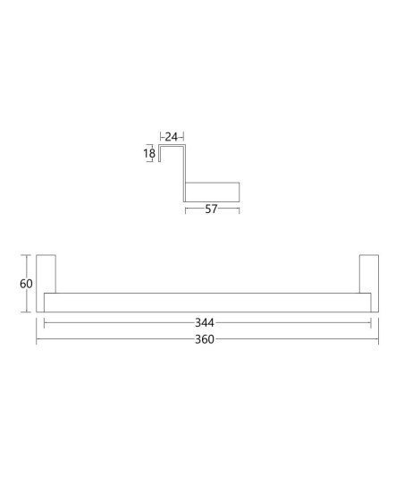 Toallero de mueble lateral sin taladros 36 cm negro