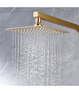 Rociador oro cepillado de ducha cuadrado 30 x 30 imex