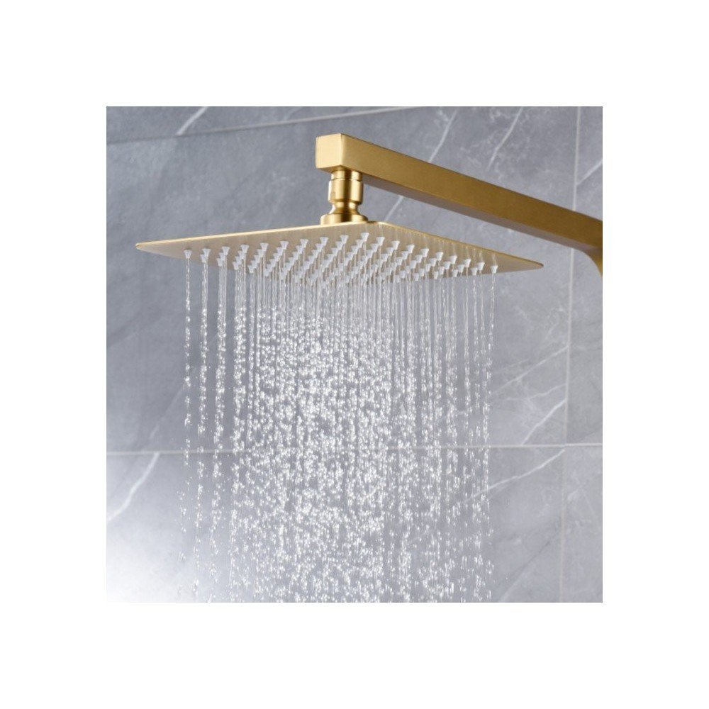 Rociador oro cepillado de ducha cuadrado 30 x 30 imex