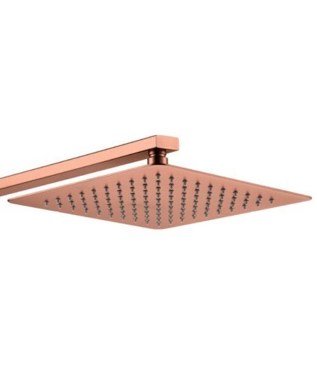 Rociador oro rosa cepillado de ducha cuadrado 20 x 20 imex