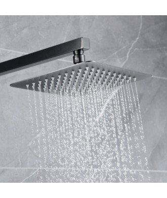Rociador black gun metal de ducha cuadrado 30 x 30 imex