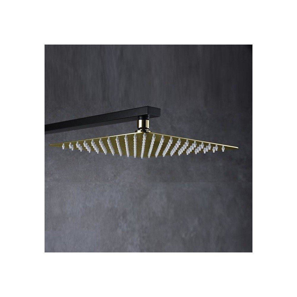 Rociador oro de ducha cuadrado 20 x 20 imex
