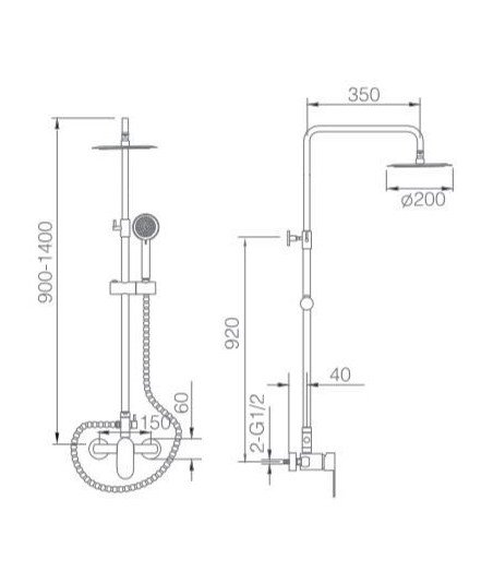 Columna de ducha Sintra IMEX -  BDS008